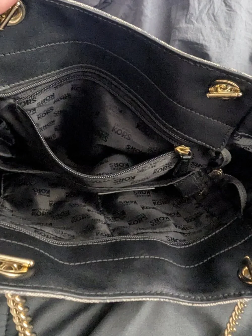 Michael Kors Signature MK Monogram Gold Chain Hobo Shoulder Bag w/ COA